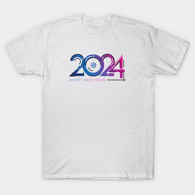 Happy new 2024 year T-Shirt by khaled